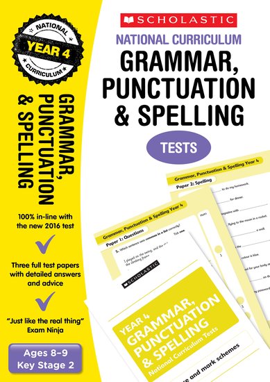 National Curriculum SATs Tests: Grammar, Punctuation and Spelling Tests (Year 4) x 6