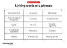 Linking words and phrases