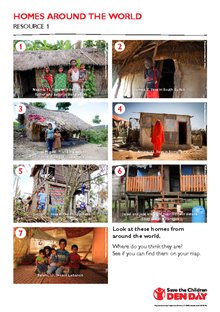Geography resource: Homes around the world starter sheet