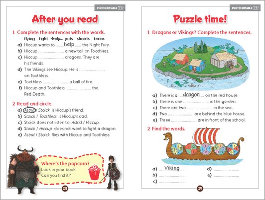How to Train Your Dragon - activity sample page