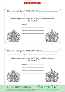 Queen’s 90th birthday party invitations