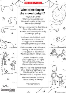 ‘Who is looking at the moon tonight’ poem