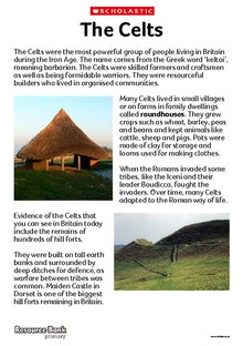 Iron Age Celtic Britain Activity Sheets for Kids