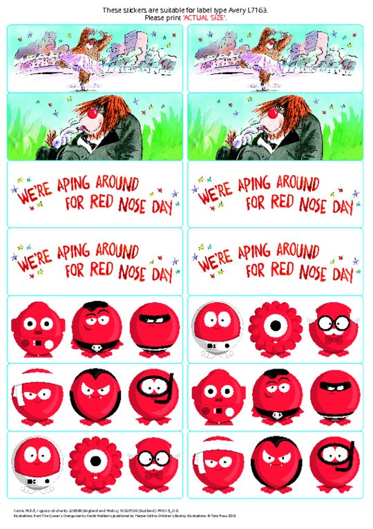 Red Nose Day Stickers Scholastic Shop