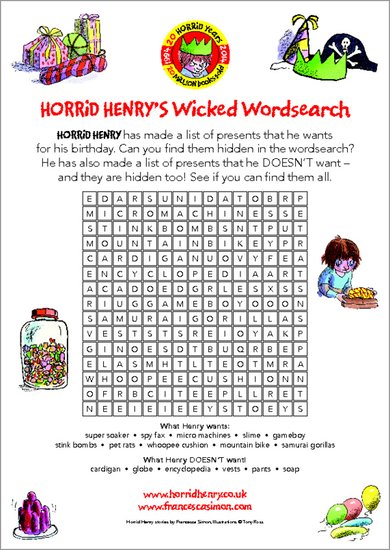 Horrid Henry's Wicked Wordsearch