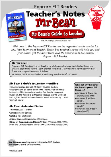 Mr Bean’s Guide to London - Resource Sheets and Answers
