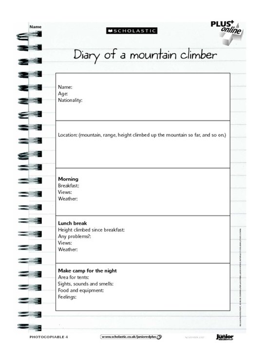Diary of a mountain climber