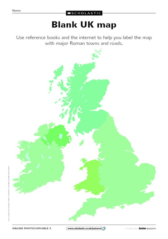 Roman Britain - blank UK map