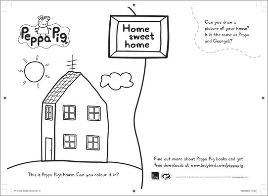 Peppa Pig Home Sweet Home colouring