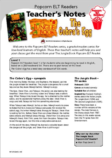  The Jungle Book: Cobra's Egg: Teacher's Notes