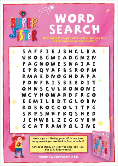 My Super Sister Wordsearch