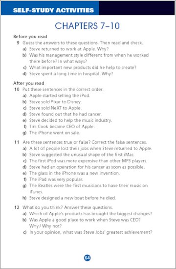 Steve Jobs: Sample Activities