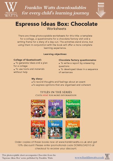 Espresso: Chocolate Worksheets