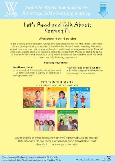 Let's Read and Talk About: Keeping Fit worksheets