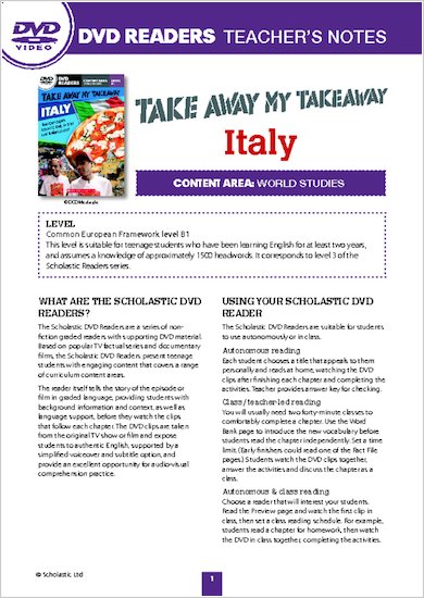 Take Away My Takeaway: Italy - Resource Sheets