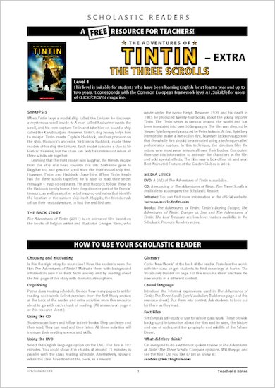 The Adventures of Tintin: The Three Scrolls - Resource Sheets and Answers