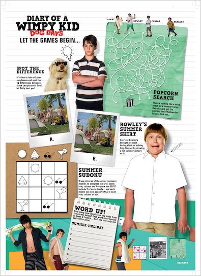 Diary of a Wimpy Kid: Dog Days Activity Sheet