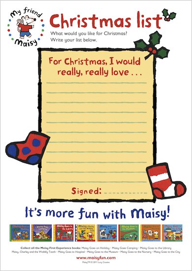 Maisy Christmas List