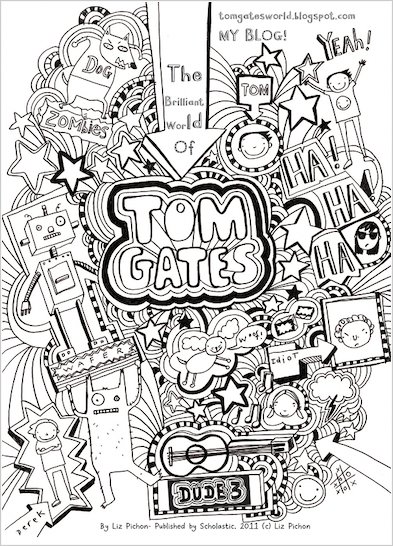 Tom Gates colouring sheet
