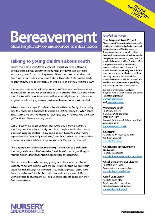 Bereavement information sheet