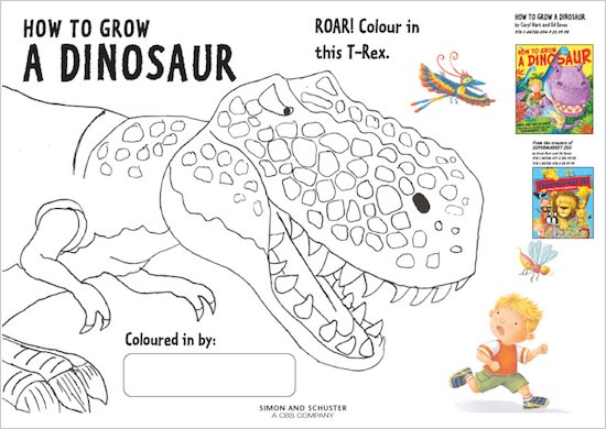 Colour a roaring T-Rex