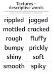Textures – descriptive words (1 page)