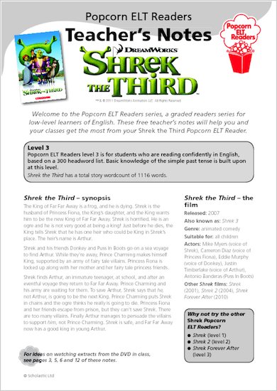 Shrek the Third - Teacher's Notes
