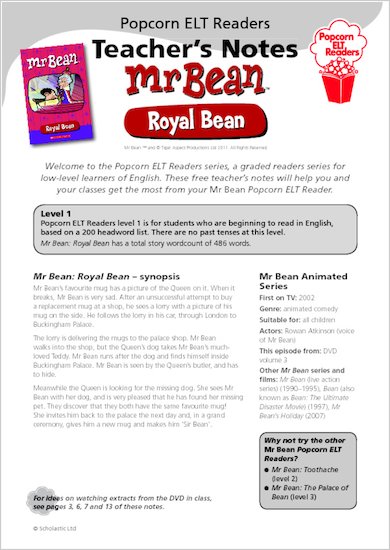 Mr Bean: Royal Bean - Teacher's Notes
