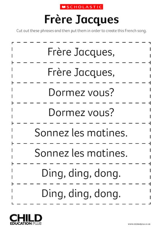 Fr re Jacques French Song Lyrics Scholastic Shop