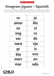 Anagram jigsaw – Spanish