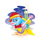 Fish playing the guitar