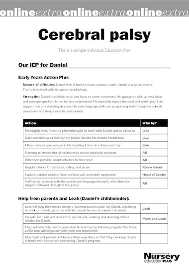 Cerebral Palsy Assessment Chart