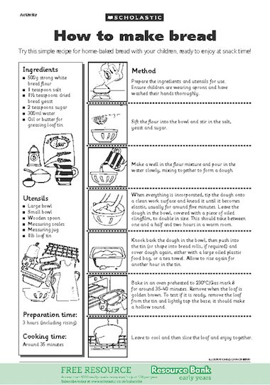 home ec bread assignment