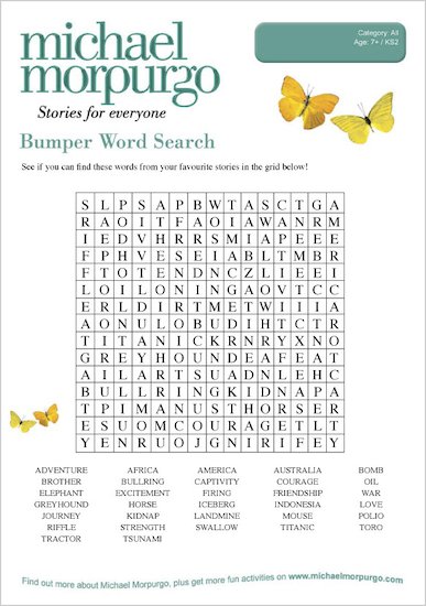 Michael Morpurgo Bumper Wordsearch