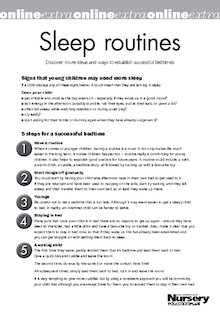 Sleep routines