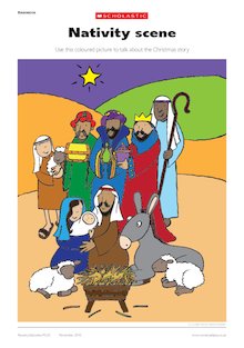 Nativity scene in colour