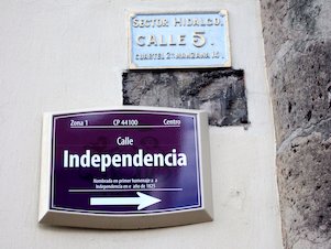 Cartel indicador de nombre de calle (México)