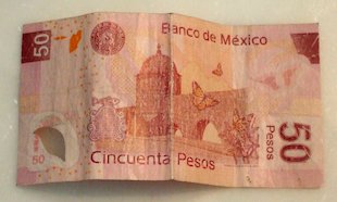 Billete de 50 Pesos de México (dorso) (México)