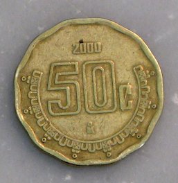 Moneda de 50 Centavos de México (frente, cara) (México)