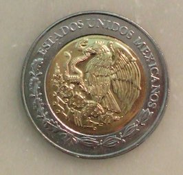 Moneda de 2 Pesos de México (dorso, seca) (México)