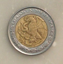 Moneda de 1 Peso de México (dorso, seca) (México)