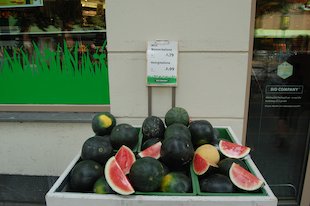 (die) Melone, (das) Stück, Bio
