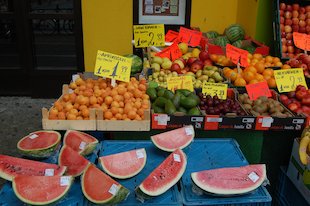 (die) Melone, (das) Stück