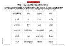 Making alterations – constructing sentences