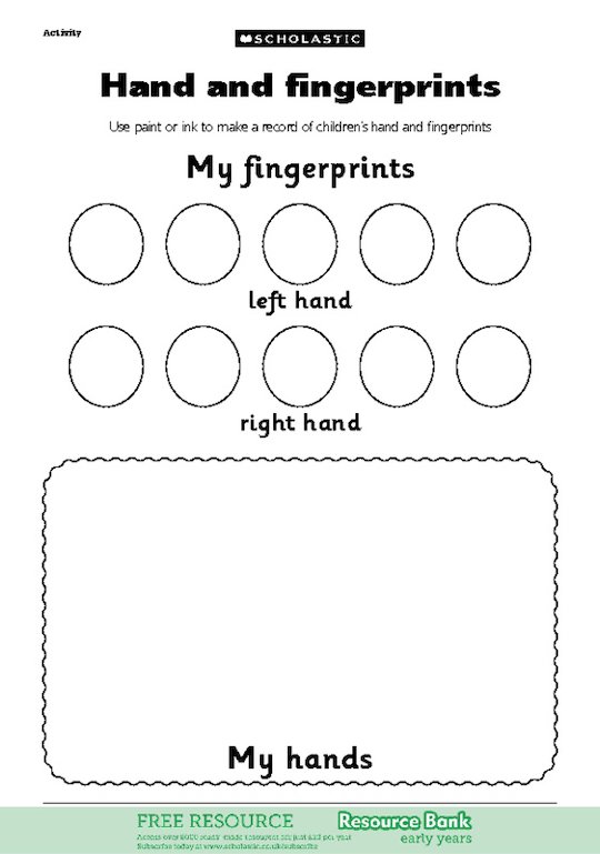 Fingerprint Matching Worksheet