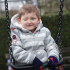 Visually impaired child at a playground