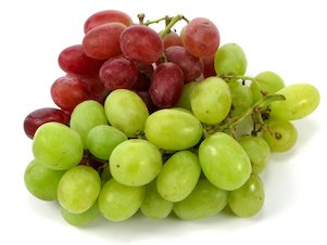 Uvas rojas y blancas