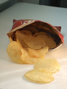 Paquete de papas fritas, bolsa de patatas fritas, bolsa de patatas chips