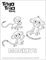Tinga Tinga Monkey Colouring