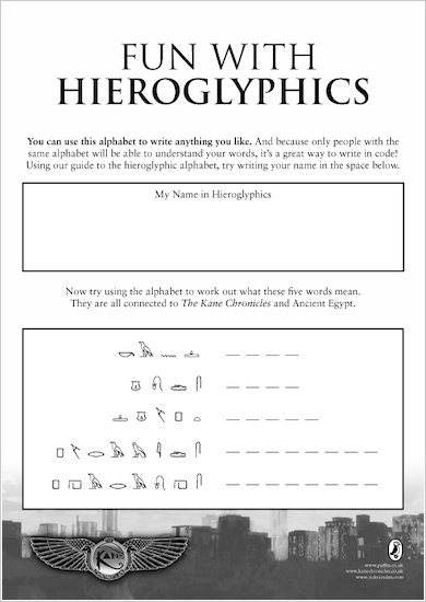 Kane Chronicles Fun with Hieroglyphics